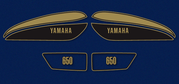 YAMAHA 1976 XS650 FRENCH BLUE DECAL GRAPHIC KIT
