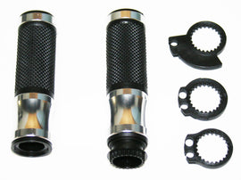 Universal Grips w Throttle Sleeve - Silver - 7/8