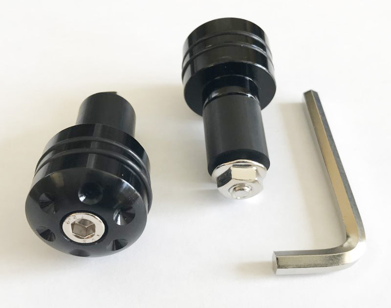 Universal Black Aluminum Handlebar End Plug Set - 7/8"