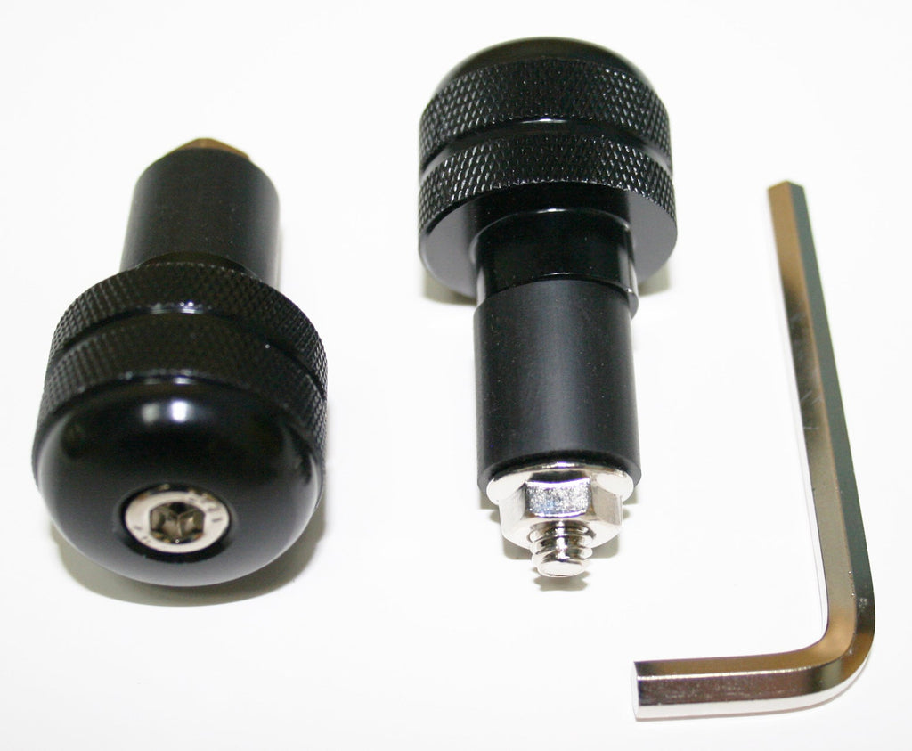 Universal Knurled Handlebar End Plug Set - Black - 7/8"
