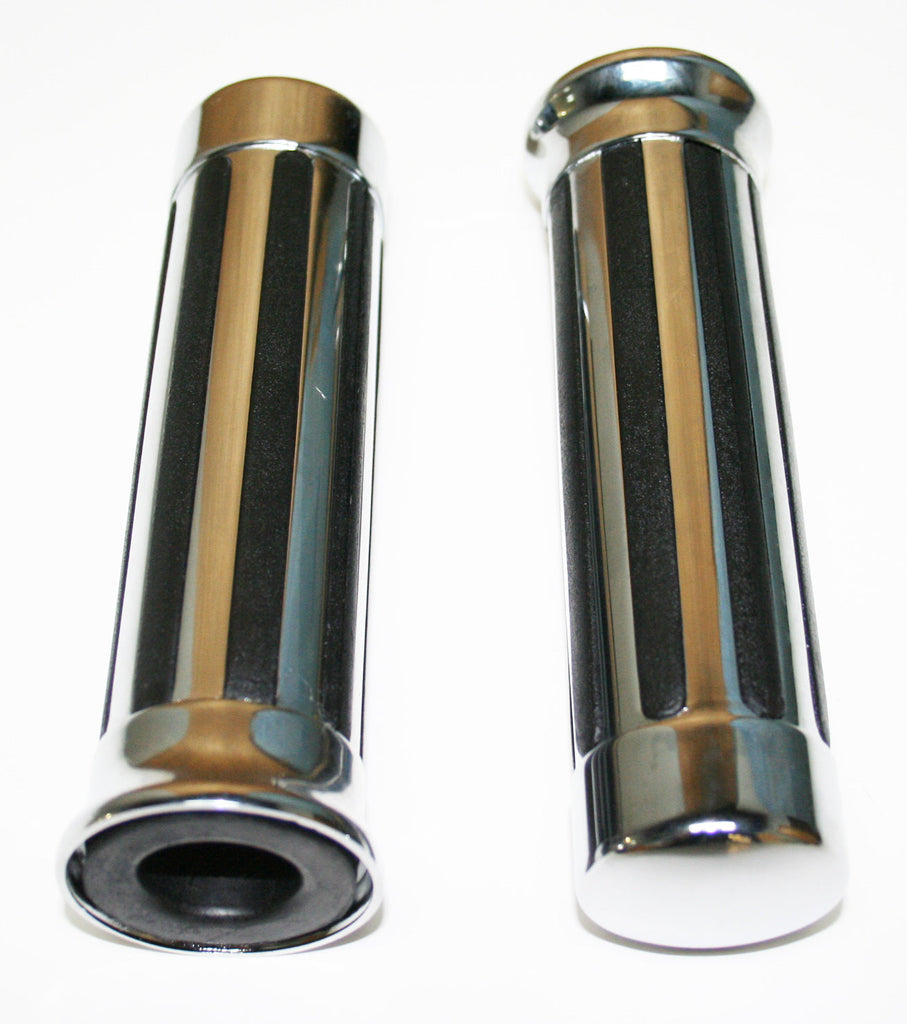 Universal Slotted Buffalo Chrome Grips - 7/8"
