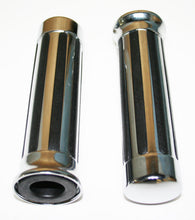 Load image into Gallery viewer, Universal Slotted Buffalo Chrome Grips - 7/8"