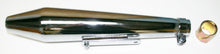 Load image into Gallery viewer, Universal Chrome Reverse Cone Shorty Muffler w Non Removeable Baffle - 19" Long