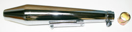 Universal Chrome Reverse Cone Shorty Muffler w Non Removeable Baffle - 19