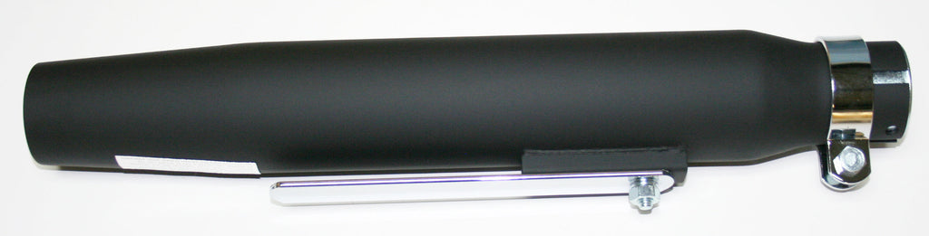 Universal Flat Black Tapered Muffler w Non Removeable Baffle - 16.25" Long