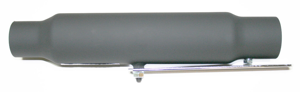Universal Black Shorty Muffler w Removeable Baffle - 12" Long