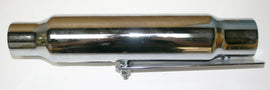 Universal Chrome Shorty Muffler w Removeable Baffle - 12