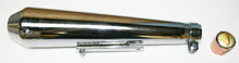 Load image into Gallery viewer, Universal Chrome Reverse Cone Shorty Muffler w Removeable Baffle - 17" Long