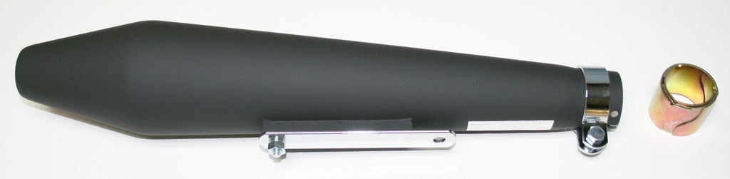 Universal Flat Black Muffler w Non Removeable Baffle - 19" Long