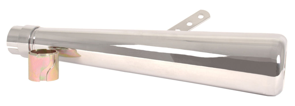 Universal Chrome Oval Megaphone Style Muffler - 17" Long