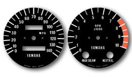 TX650 - 1974- Gauge Face Decals  - Black  (07-4635)