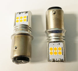 Universal 1157 Amber LED Indicator Bulb Set/2