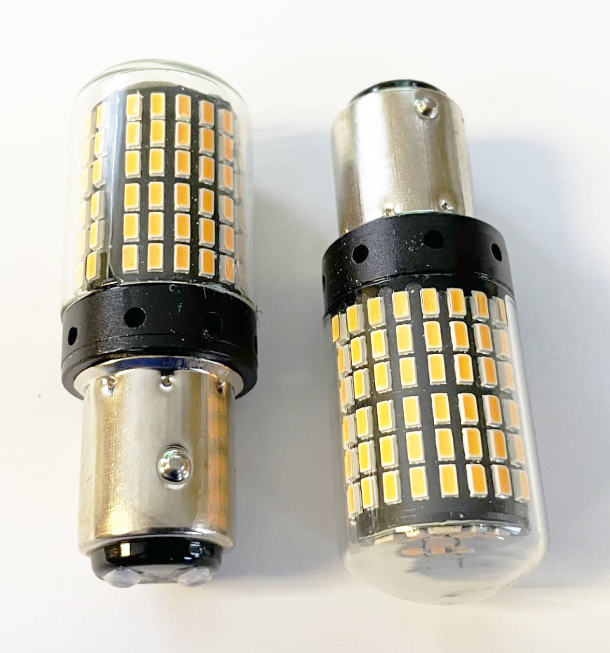 Universal 1157 Amber LED Indicator Bulb Set/2
