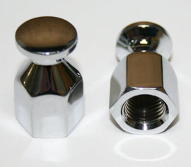 Universal Chrome Bungee Nut Set/2-10mm x 1.25mm