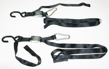 Load image into Gallery viewer, Universal Black Tie Downs w/ Assist Carabiner