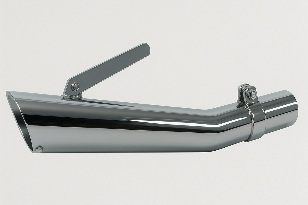 Universal Chrome Upswept Slash Cut Megaphone Muffler - 19 1/2" Long