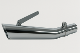 Universal Chrome Upswept Slash Cut Megaphone Muffler - 19 1/2