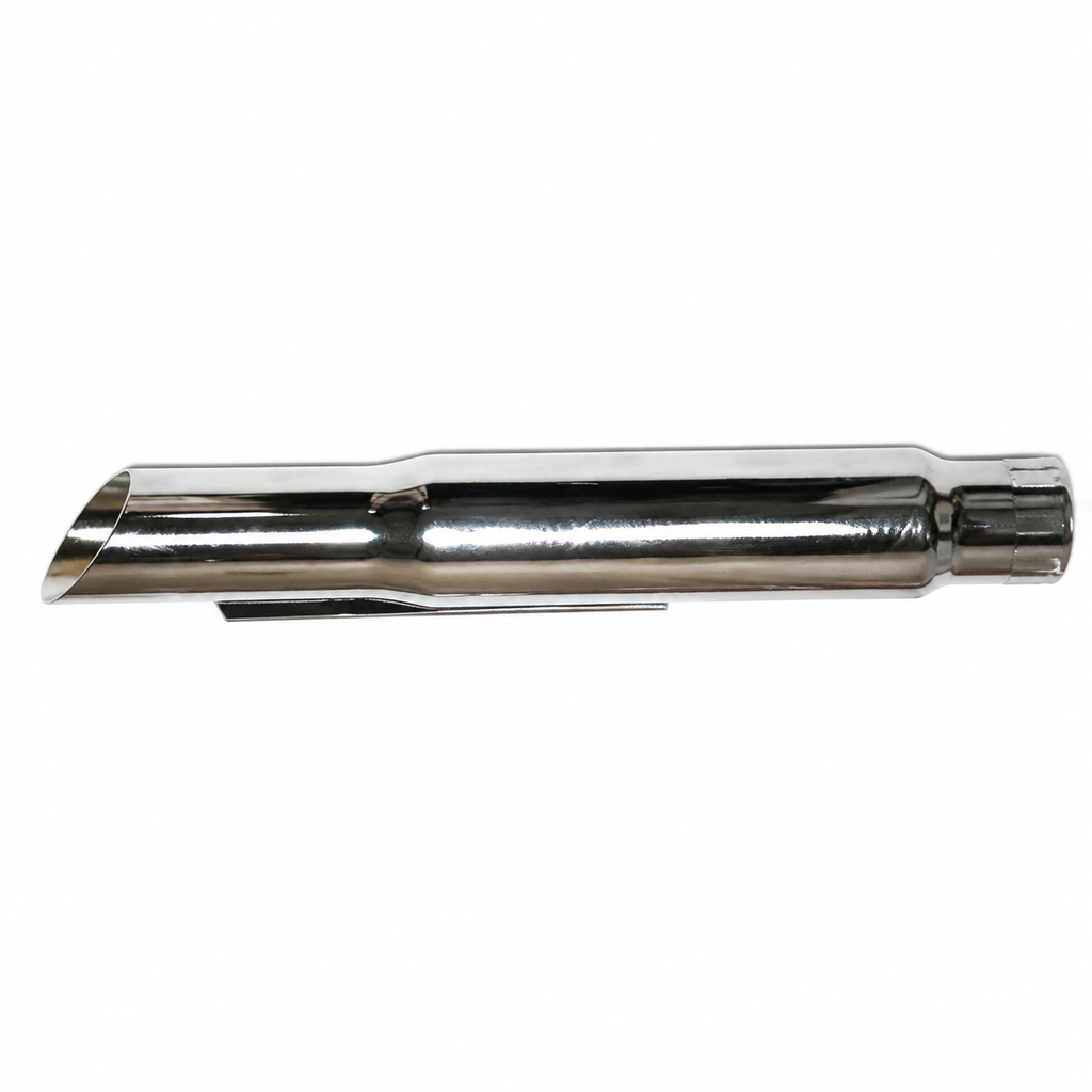 Universal Chrome Slash Cut Muffler - 15" Long